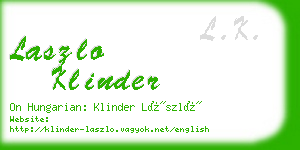 laszlo klinder business card